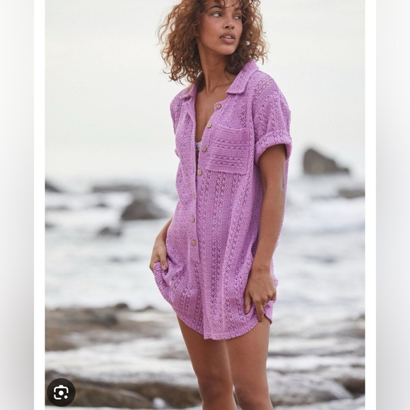 Free people purple fushia wave maker romper Xs